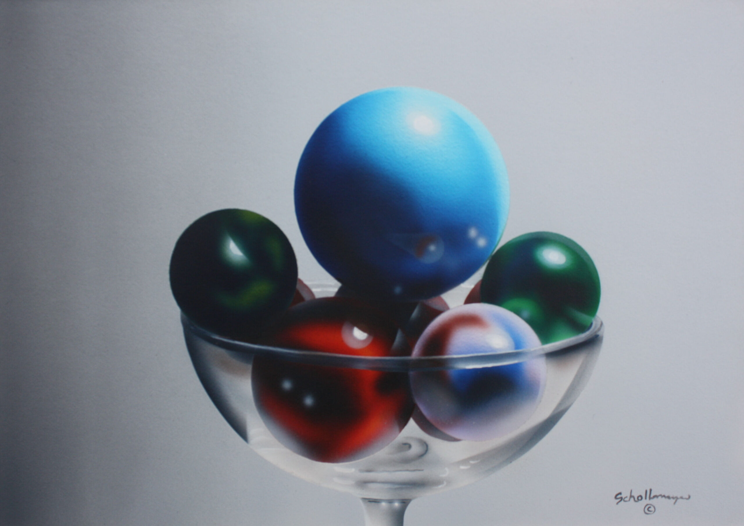 Marbles in Wine Glass