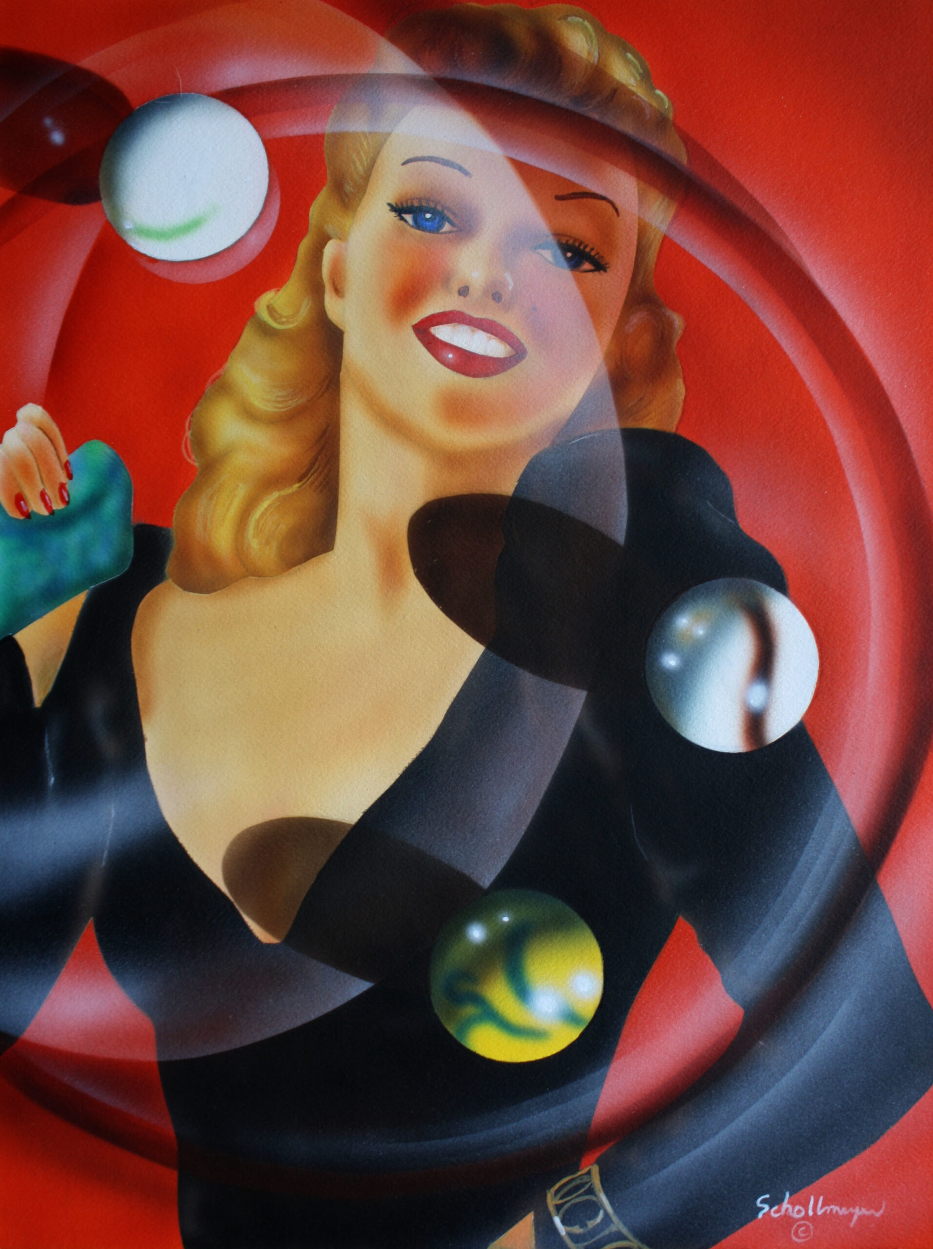 Pin Up with Glass Marbles