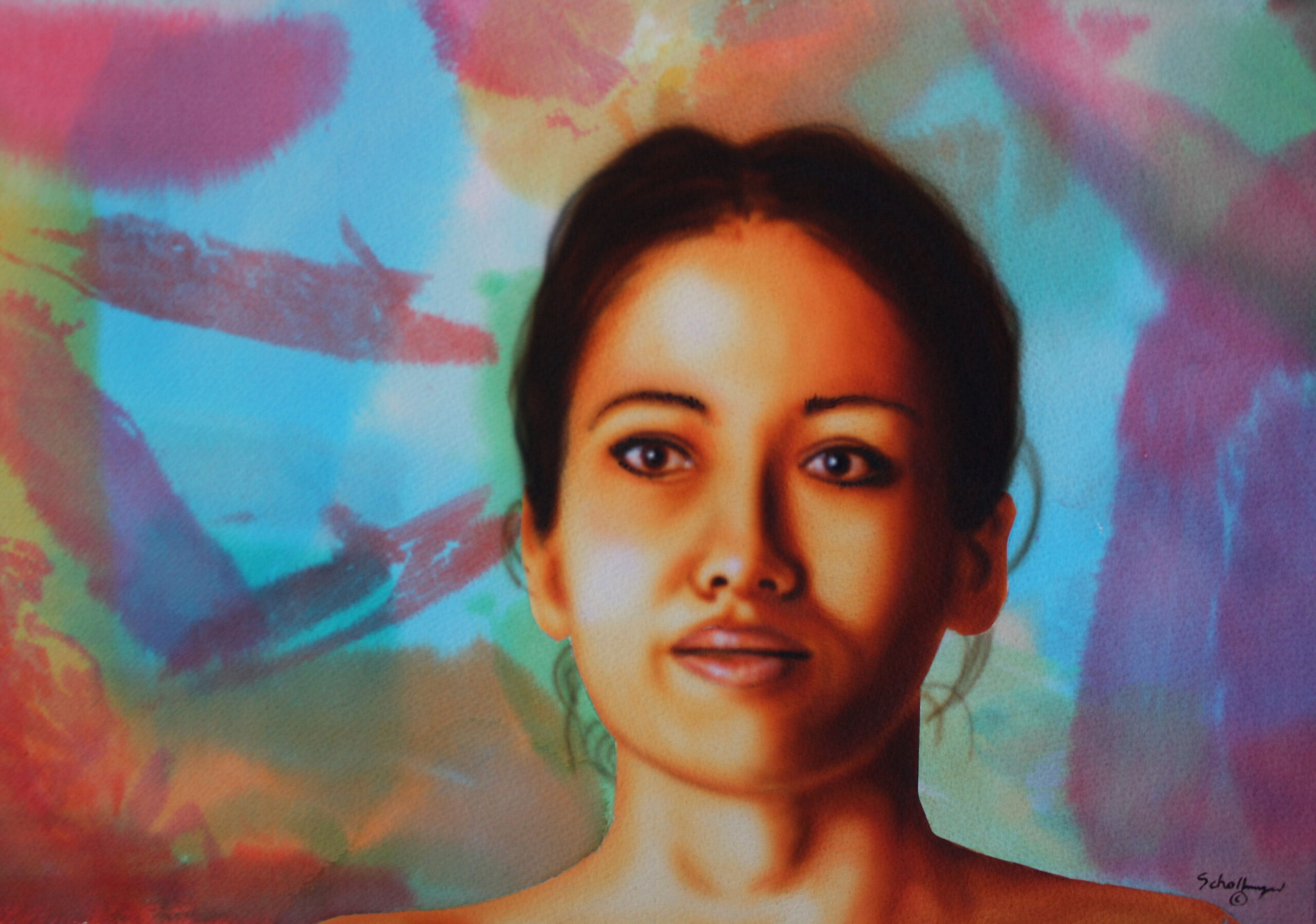 Portrait of Jen with Abstract