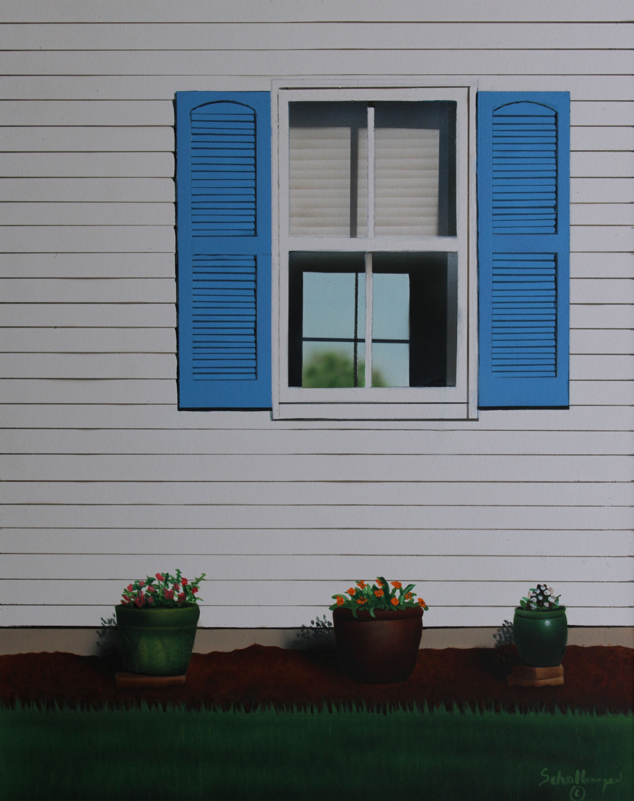Window with Blue Shutters