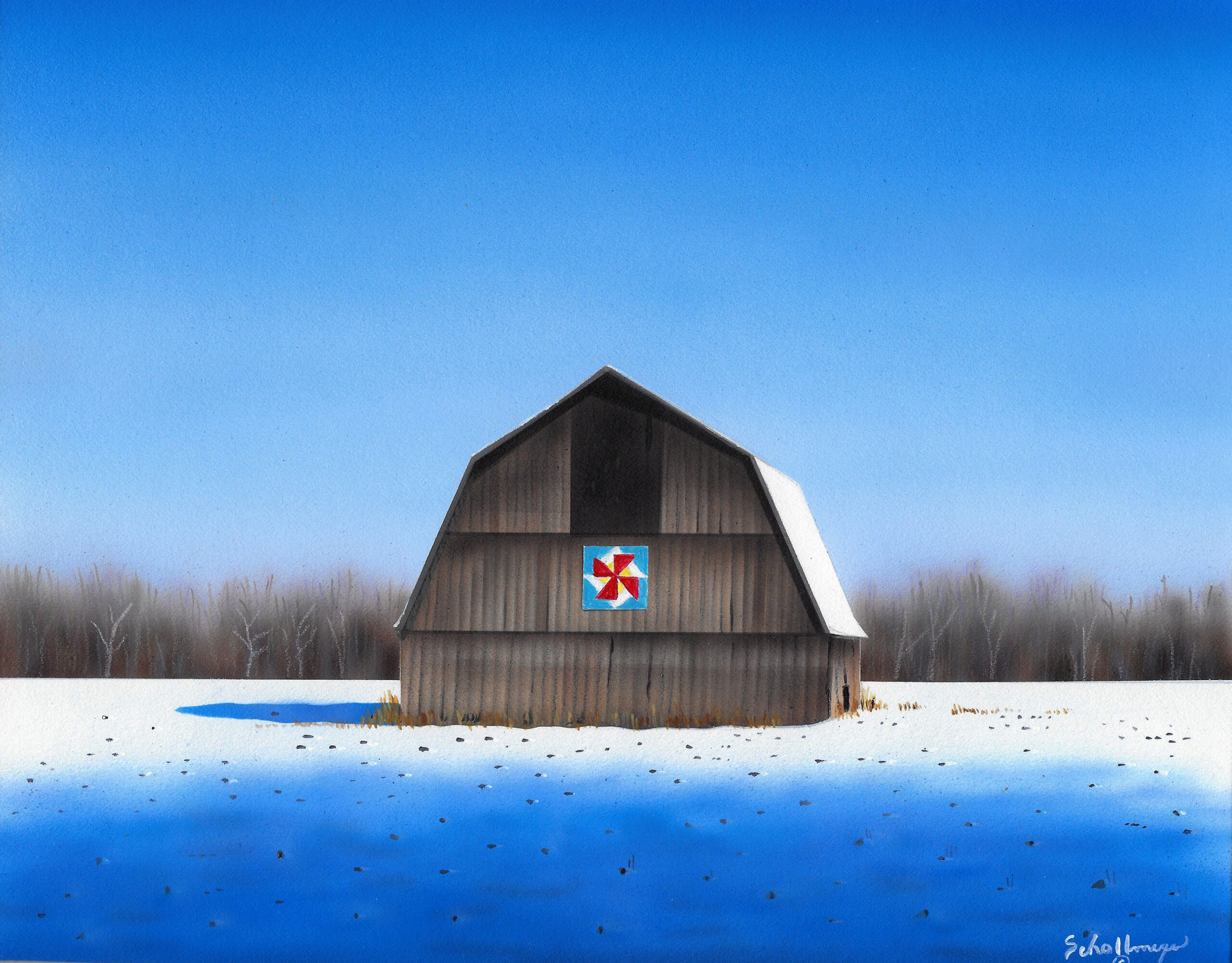 Uncle Joe’s Barn with Snow