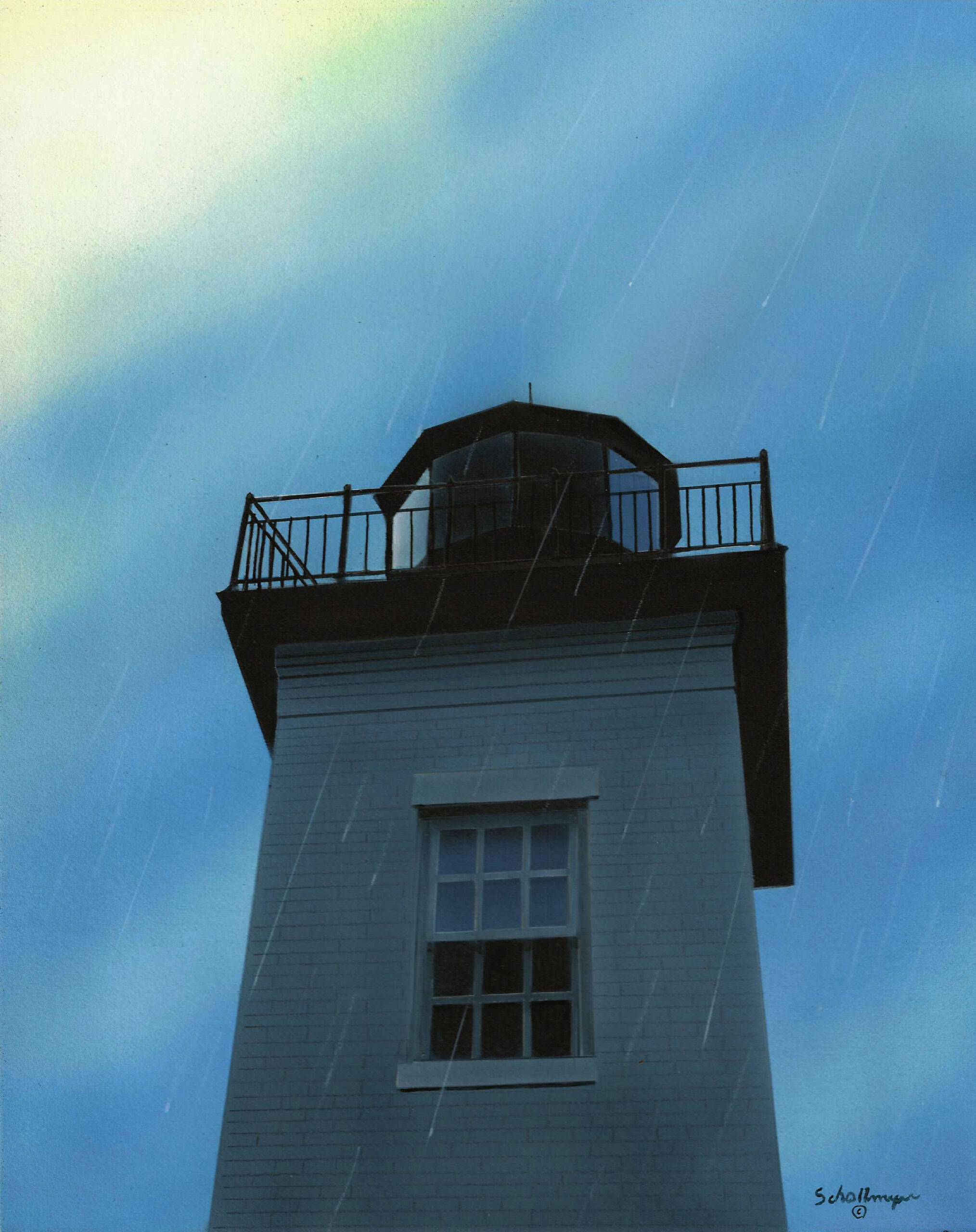 Sand Point Lighthouse in Rain